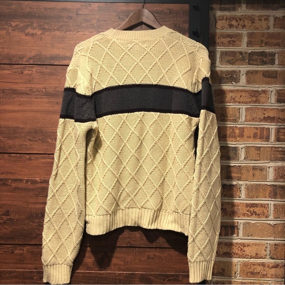 Vintage Troy Hill Gray Stripe Crew Neck Pullover Knit Sweater Preppy XL #527-16 - Picture 5 of 6